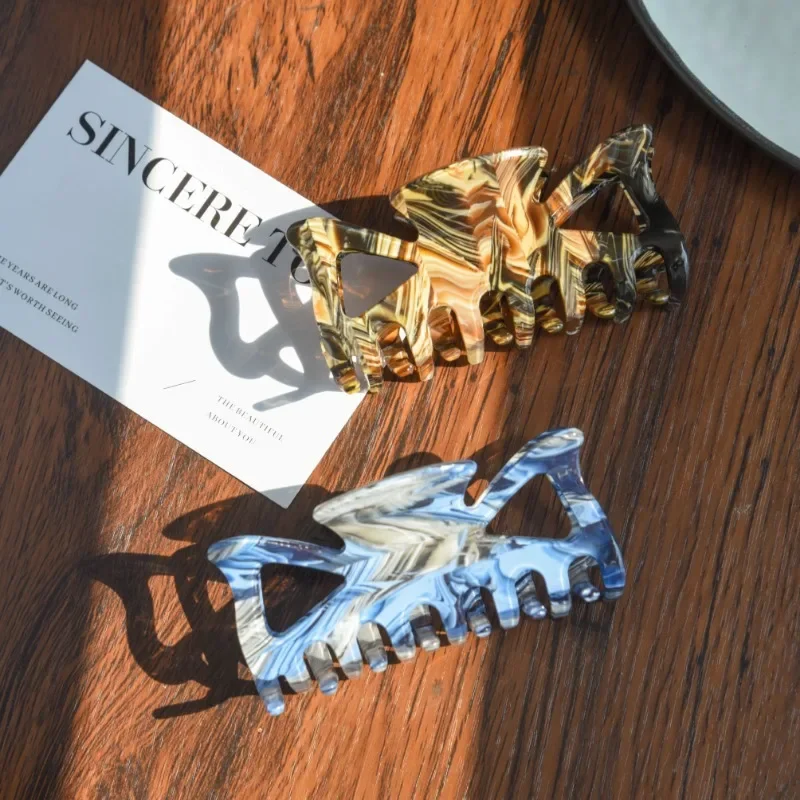 Элегантные французские полые заколки для волос синего кофейного цвета в виде