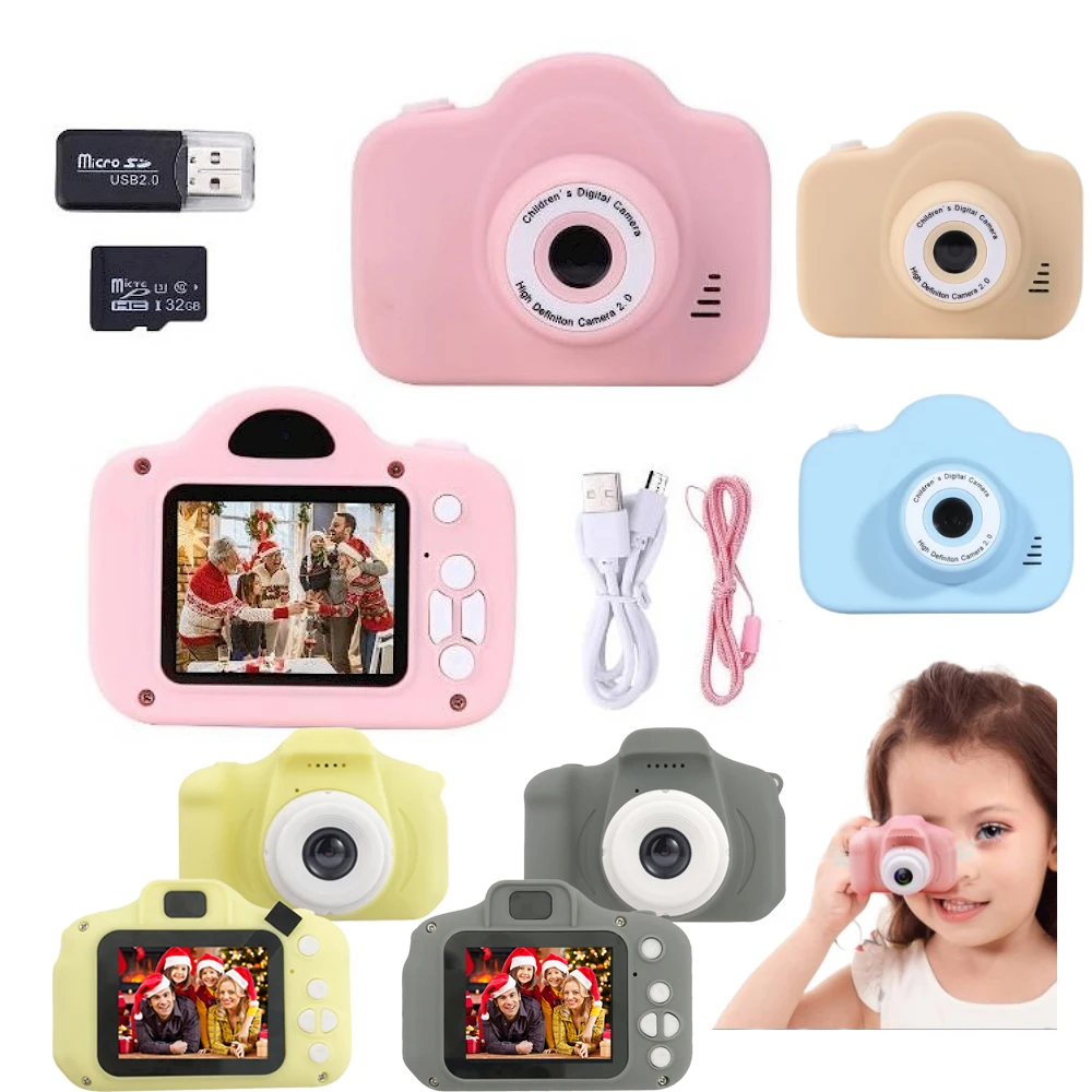 

Mini Toddler Camera Multifunctional Child Selfie Camera Toy Portable Digital Camcorder Toy with Lanyard for Children Party Gifts