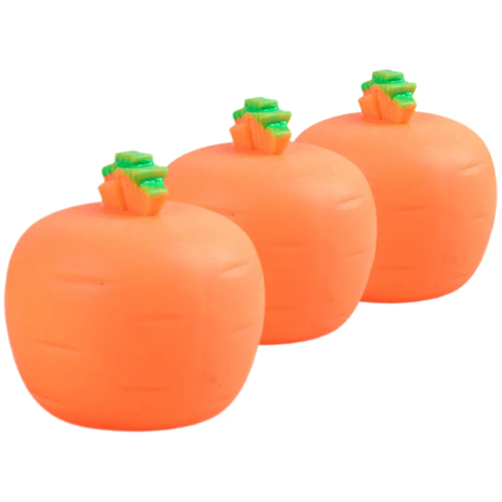 

3 Pcs Toys Kids Squeezed Carrots Small Reliever 6.5X6.3CM Funny Rabbit Orange Tpr Easter Child