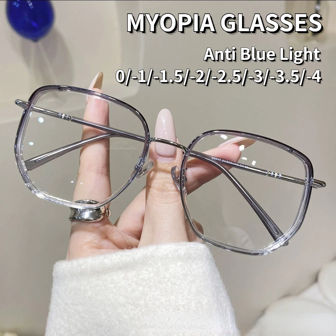 

Girls Myopia Glasses Blue Light Blocking Glasses Green Large Frame Anti-blue Light Korean Style Eye Frame Glasses Clear Glasses