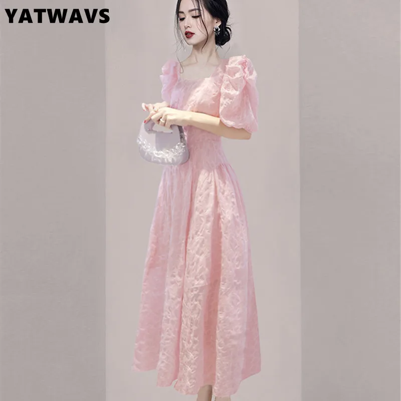 

Fashion Retro Ink Printing Women O-Neck Dresses Korean New Summer Sleeveless Big Swing Casual Long Party Dress Vestidos