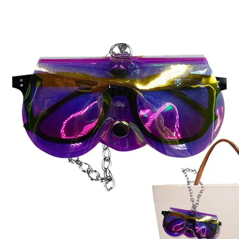 

Sunglass Organizer Eyeglass Carrying Case Sunglasses Storage Bag Zipper Design With Keychain Hook Ultra-Light And Thin For