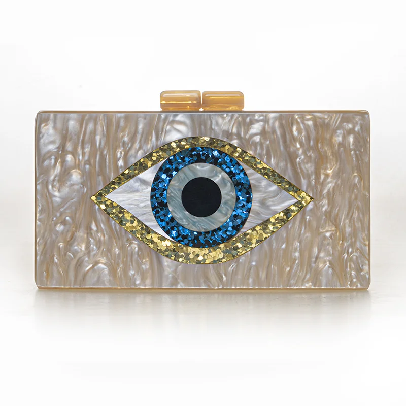 

Pearl Marble Clutch Eye Acrylic Bag Personalized HandBags Elegant Women Evening Bag Wedding Party Prom Purses Chain Shoulder Bag