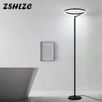 led round floor lamp standing stand lighting dimmable led floor light indoor with remote control for living room bedroom decor