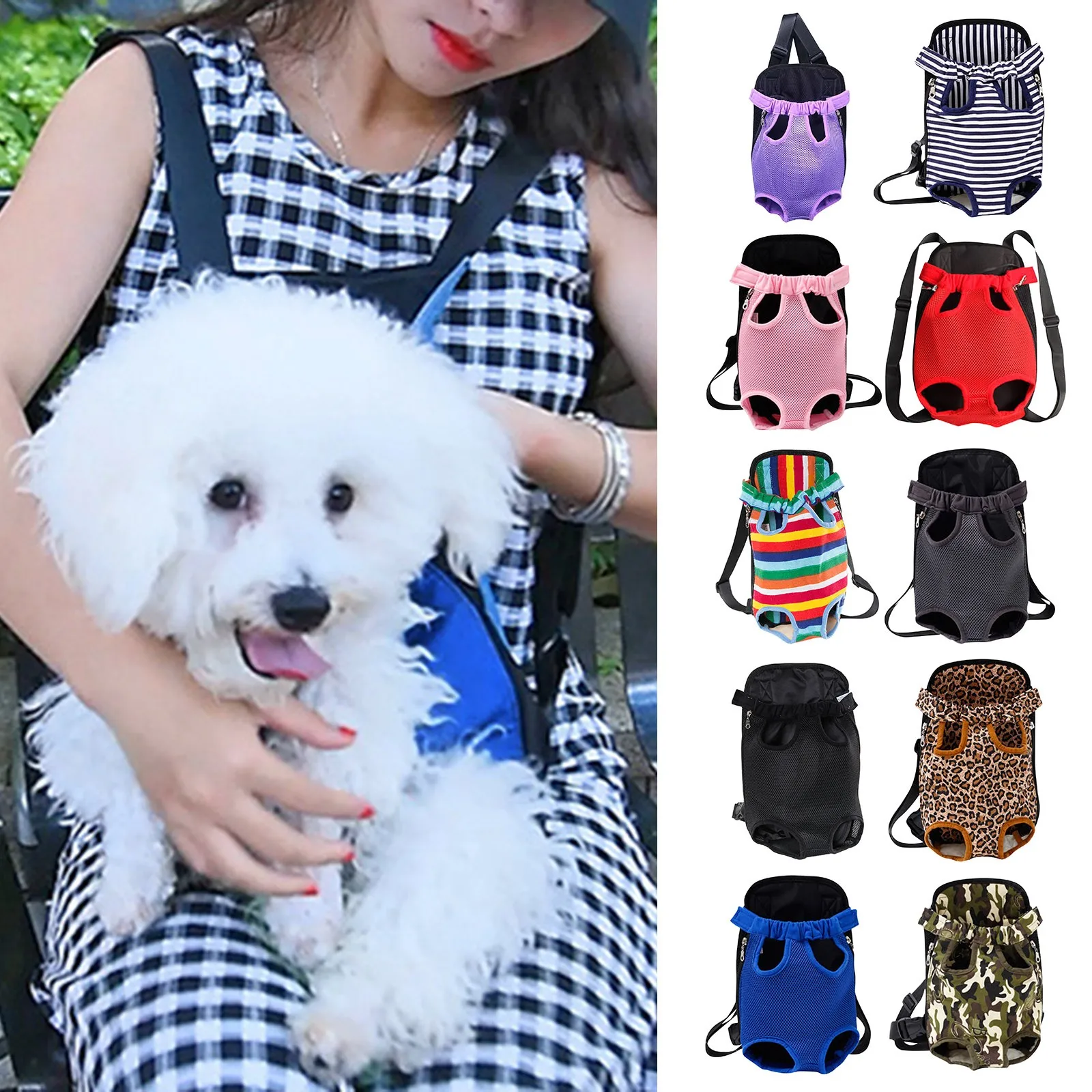 

Pet Dog Cat Bag Multicolor Breathable Mesh Travel Backpack Go Out Easy To Carry Prevent Pet Falling Backpacks For Dogs Cats