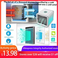 fans 7 lights mini air conditioner device usb air cooler humidifiers purifier table fan for home bedroom office refrigerating