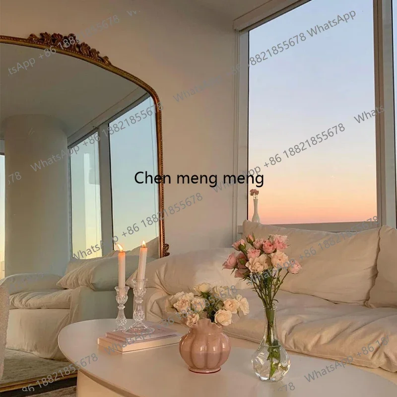 Фото ГОРЯЧИЕ ПРОДАЖИ, французское ретро резное зеркало в полный рост, бытовое настенное зеркало в полный рост, приспособление от пола до потолка, гардеробная mi №3
