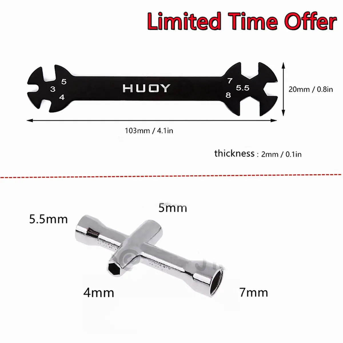 

RC Car Tool Nut Screw Wrench Cross Wrench Hex Socket Repair Tool for HSP Traxxas Trx4 Tamiya HPI Kyosho D90 Axial SCX10 Arrma