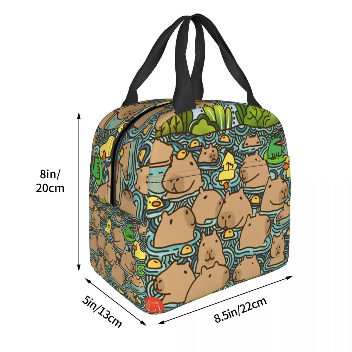 Изолированная сумка для обеда на заказ A Pond Full Of Capybara женщин портативный