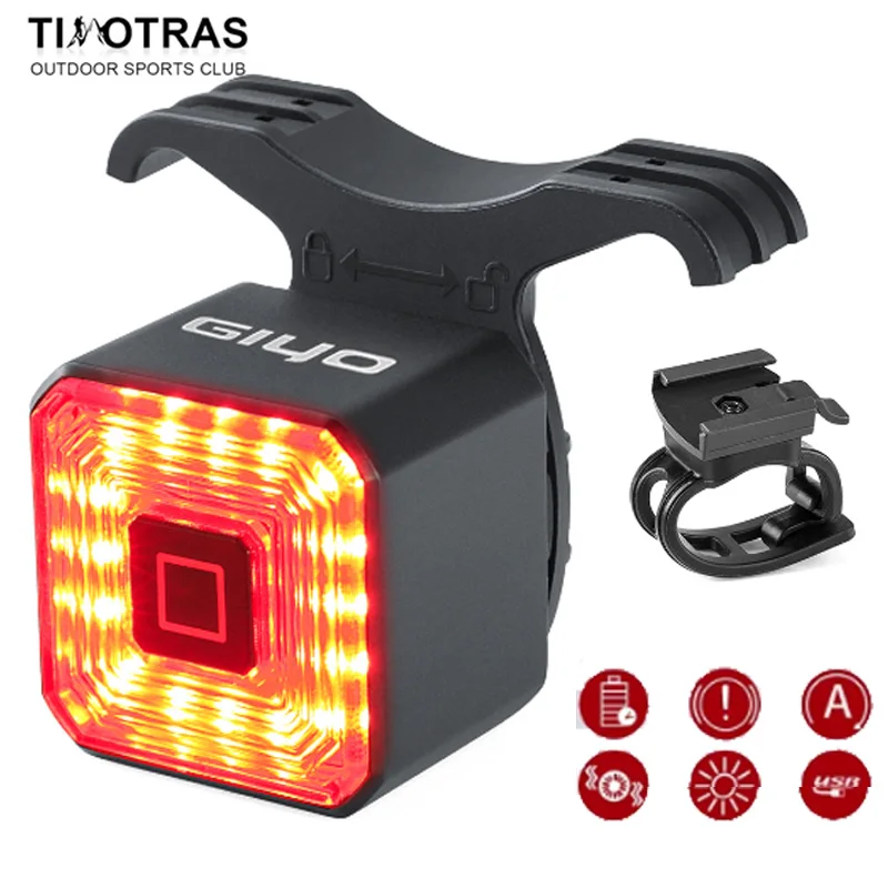 

NEW Bicycle Smart Brake Tail Light USB Charging Glare Tail Light Warning Light Mountain Bike Road Bike Bicycle Accessories