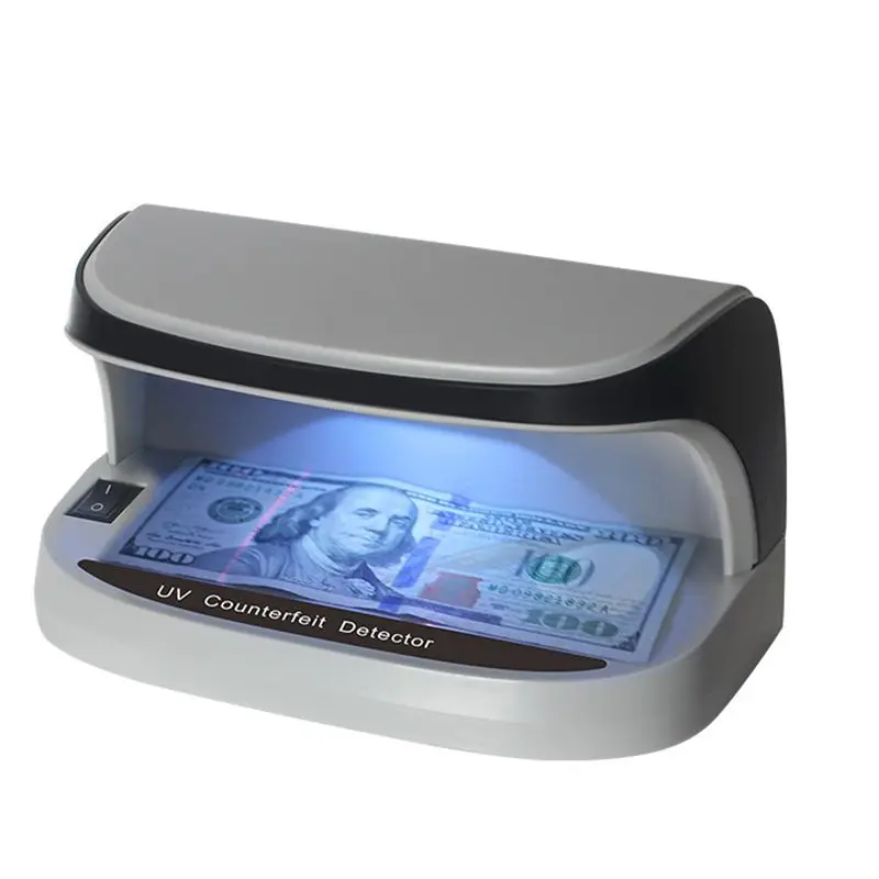 Portable Desktop Counterfeit Bill Money Detector Cash Currency Banknotes Notes Checker Support Ultraviolet UV and Magnifier