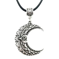 nostalgia om yoga moon necklace wicca pagan jewlery mandala lotus flower spiritual jewelry witchcraft pendant