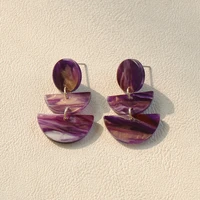 noble purple jewelry marble pattern acrylic earrings luxury unique beauty french drop earrings for women accessory birthday gift
