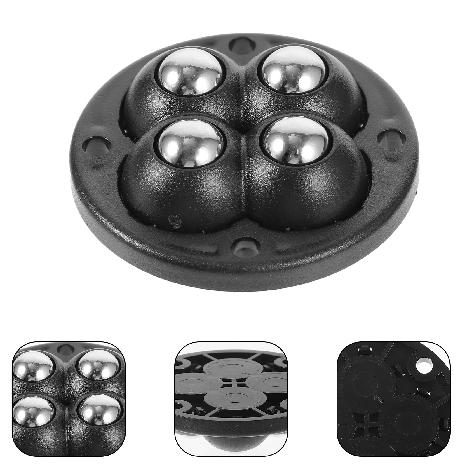 

4 Pcs Ball Pulley Sticky Wheels Trash Can Caster Casters Storage Chests Bin Adhesive Swivel Abs Case