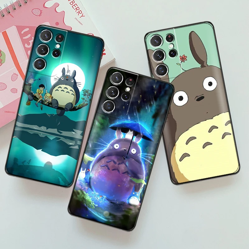 

Japan Anime Totoro Miyazaki Phone Case For Samsung Galaxy S22 S21 S20 Ultra FE 5G S22 S10 10E S9 Plus Coque Soft Back