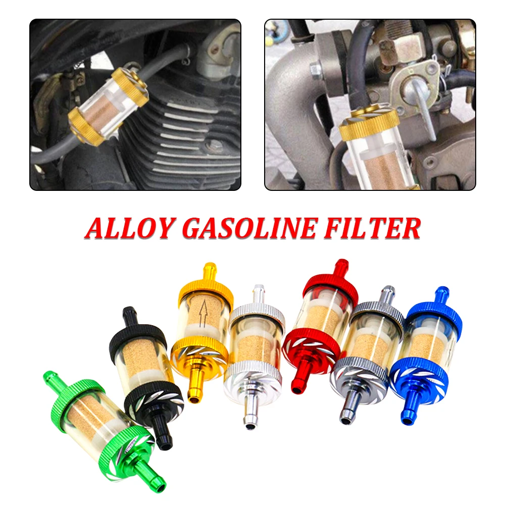 

6mm 8mm Universal Motorcycle Gas Fuel Gasoline Oil Filter Alloy gasoline Flter Modified For Yamaha Kawasaki ATV Motorcycle Filt
