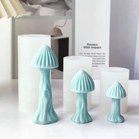3d mushroom shaped candle mold aromatherapy gypsum soap candle making silicone handmade soap cake jelly mold home decor