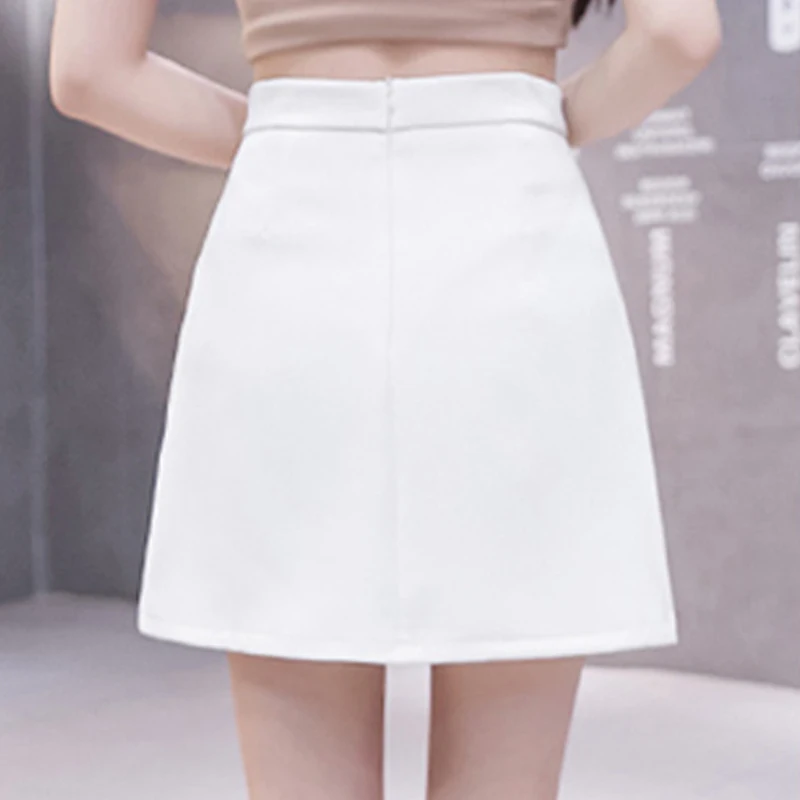 Женская юбка с завышенной талией винтажная в стиле Харадзюку однобортная