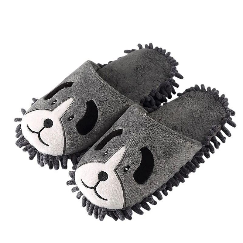 Lovely Beetle Women's House Slippers Warm Short Plush Wear-resistant Winter Indoor Slippers for Girls Mop Shoes Plus Size 42-44