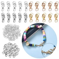 60pcslot alloy lobster clasps hooks jump rings connectors for bracelet necklace chains diy jewelry making findings supplies