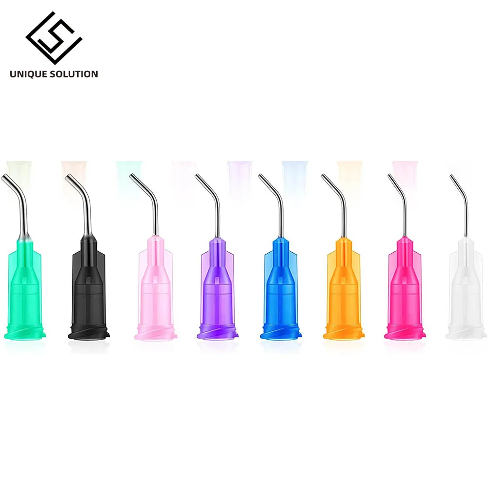 

100pcs/lot Equipment Irrigation Bent Needle Tips Dental Flow Sealant Etchant Composite Resin Acid Reagent Delievery Syringe Tips