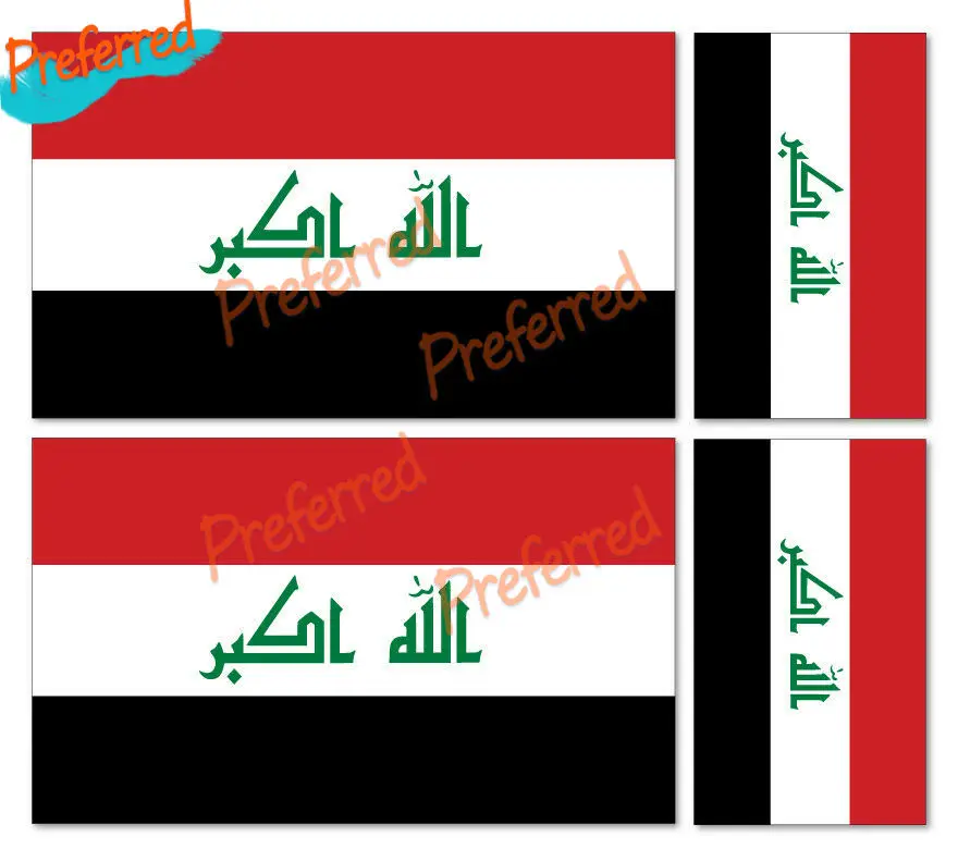 

4 X IRAQI FLAG VINYL CAR VAN IPAD LAPTOP STICKER BRITISH High Quality KK Vinyl Cover Scratches Waterproof PVC Car Sticker Decals