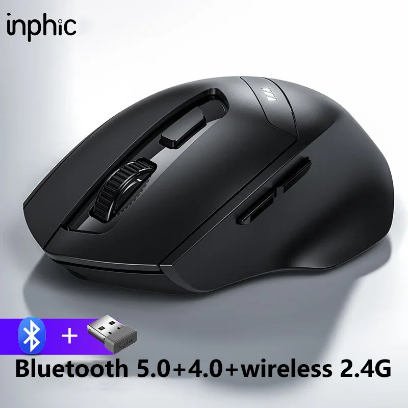Фото Беспроводная мышь Inphic DR01 Bluetooth, эргономичный дизайн, бесшумная перезаряжаемая мышь для домашнего офиса, ноутбука, настольного компьютера и планшета №2