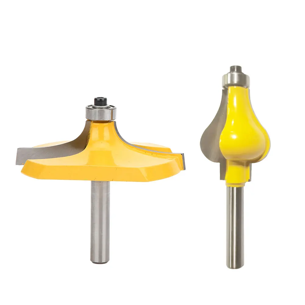 

2pcs 8mm Shank Handrail & Table Edge Router Bit Set Woodworking Milling Cutter with Bearing handrail handrail handrail handrail