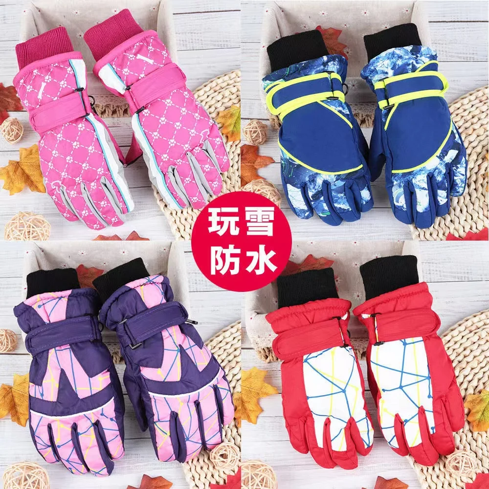 

4-7 Years Old Windproof Warm Ski Riding Gloves Winter Outdoor Riding Kids Snow Skating Snowboarding Children Breathable Mittens