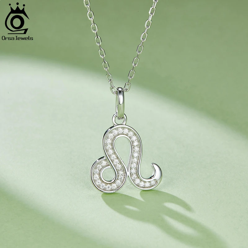 

ORSA JEWELS 100% 925 Sterling Silver Romantic Leo Pendant D Color VVS Moissanite Pendant Necklaces Jewelry Gift for Women SMN56