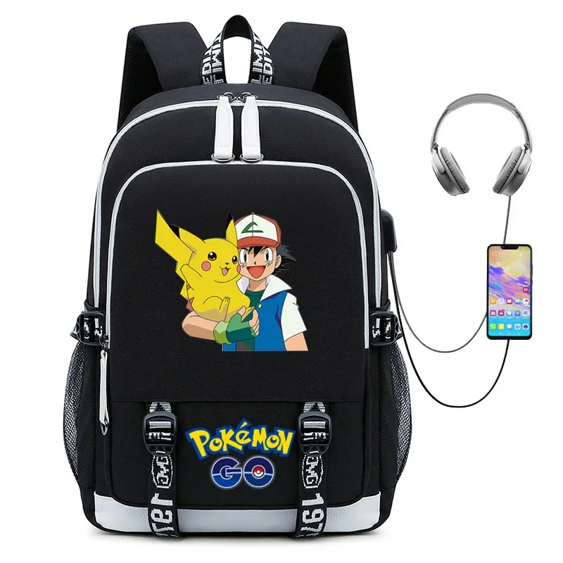 

Anime Pokémon Charizard Backpack Pokemon Bag Pikachu USB School Bag Cartoon Cute Children's School Bag Travel Bag Birthday Gift