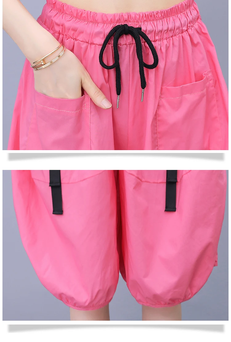 Женский летний Повседневный Спортивный костюм M-4XL свободный женский топ и шорты