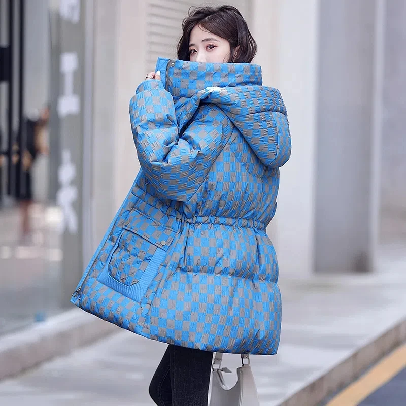 Down Cotton Jacket Women 2022 Winter New Temperament Fashion Casual Padded Coat Female Loose Hooded Long Thick Warm Parkas
