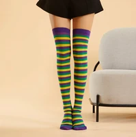 long socks women cotton over knee sock stockings fashion japanese harajuku socks female striped thigh high socks new pack 2 pair