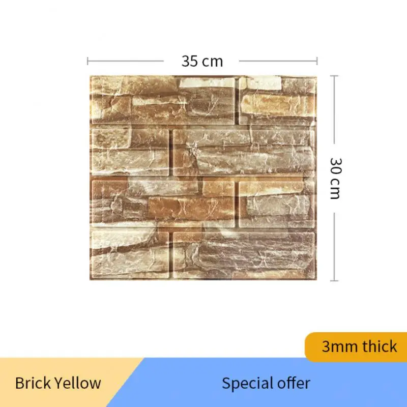 

2/3D кирпичная настенная наклейка, самоклеящиеся ПВХ обои для спальни, водонепроницаемые маслостойкие кухонные наклейки, Настенный декор «сделай сам»