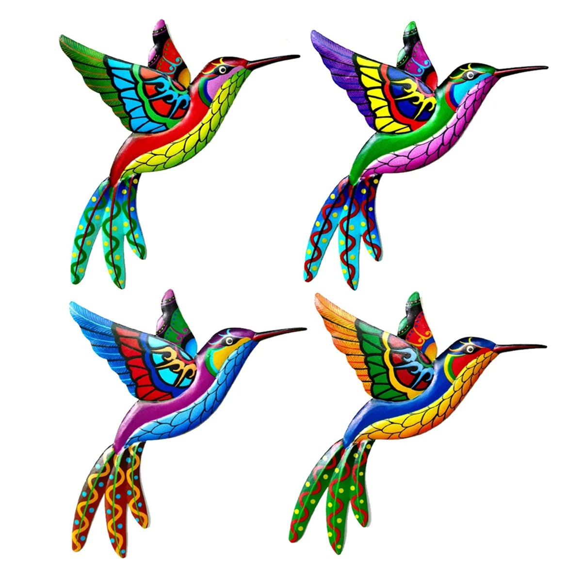 

4PCS Garden Ornaments Outdoor Hanging Metal Bird Indoor Decorations for Living Room Garden Lawn Fence Terrace