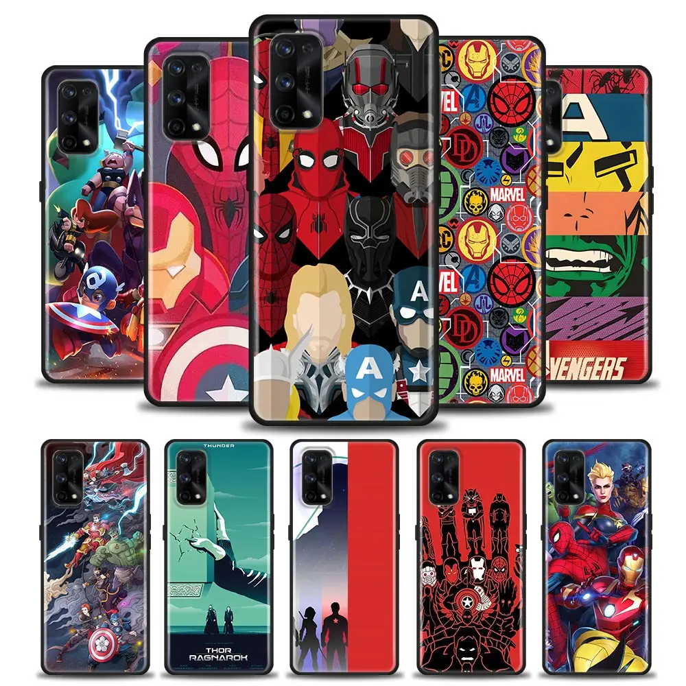 

Marvel Avengers Cartoon Comic Phone Case For OPPO Realme 5 6 7 7i 8 8i 9 9i V25 F9 F17 F19 5G Pro Narzo Speed Cover Fundas Coque