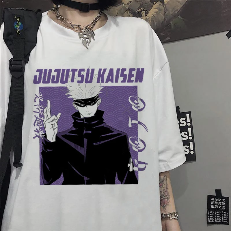 

Oversized T-shirt Ulzzang Harajuku Anime Tshirt Jujutsu Kaisen Yuji Itadori Printed Short Sleeve Casual T Shirt Hip Hop TeeTops