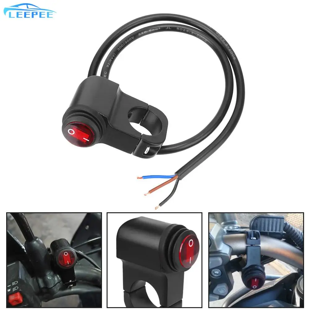 

Motorcycle Handlebar 12V Light Switch Headlight On/Off Switch Waterproof Aluminium Alloy Motorcycle Accessories