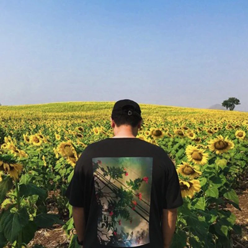 

Essentials Men's T-Shirt Back Print 100% Cotton Tee High Street Hip Hop Loose Oversized Men's Tee Essentials Men's T-Shirt Back