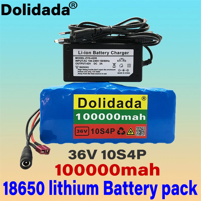 

New 36V 10s4p 100Ah 18650 Lithium Ion Battery Pack 100000mah Suitable for Electric Bicycle Lithium Battery with Charger Lifepo4
