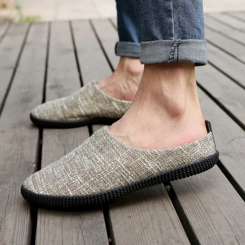 

Loafer shoes men's slippers linen casual shoes men's driving shoes half support men's shoes 699