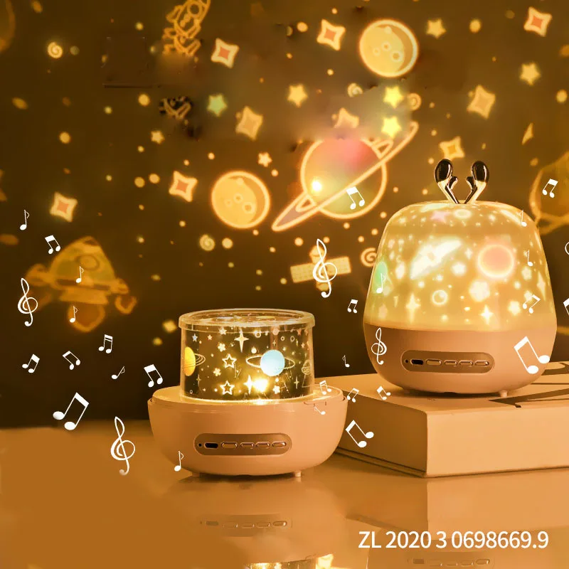 Colorful Music LED Night Lights Creative Dream Star Rotate LED Lamp For Kids Girl Gift Christmas Birthday Party Atmosphere