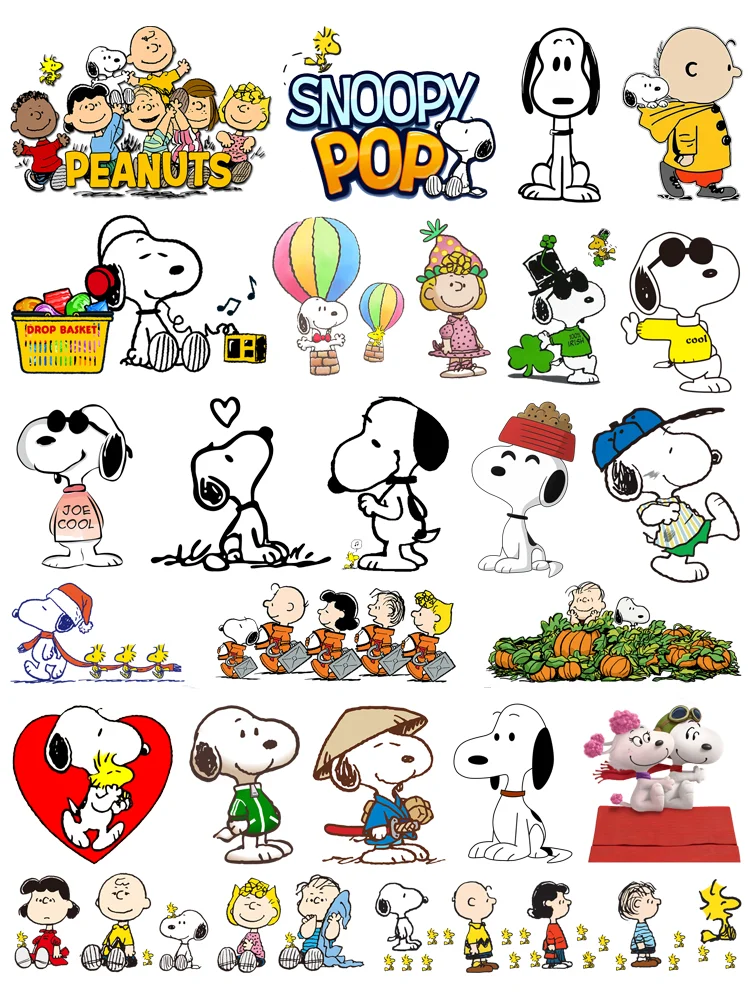 Free shipping Cartoon Snoopy Anime clothes stickers DIY children custom patch Iron-on transfers for clothing