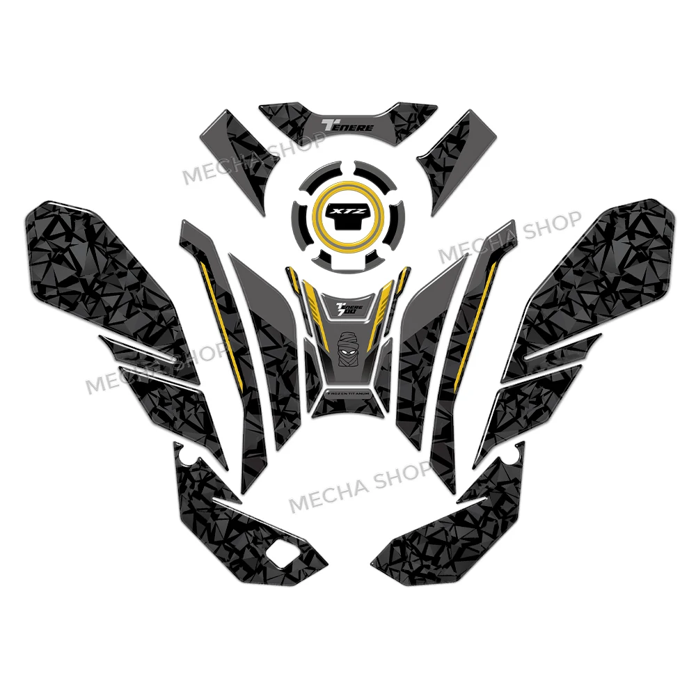 

TENERE 2025 3D наклейки для Tenere 700 Tenere 700 раллийные аксессуары мотоциклетный бак Pad защитный комплект наклейки