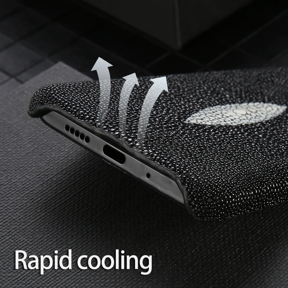 Genuine Stingray Leather Phone Case For Iphone 13 12 Pro Max 12 Max 11 Pro Max Se 2020 X Xr Xs Max 8 7 Plus 6 6s Luxury Cover