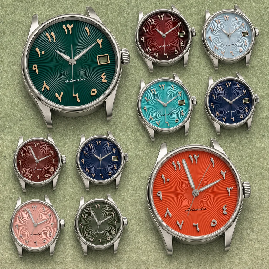 Фото Циферблат для часов 28,5 мм NH35 с текстурой Sunburst, синим люминесцентным покрытием BGW9 и логотипом S, для модификации корпуса часов Seiko Datejust с автоматическим механизмом NH35/4R/6R. №1