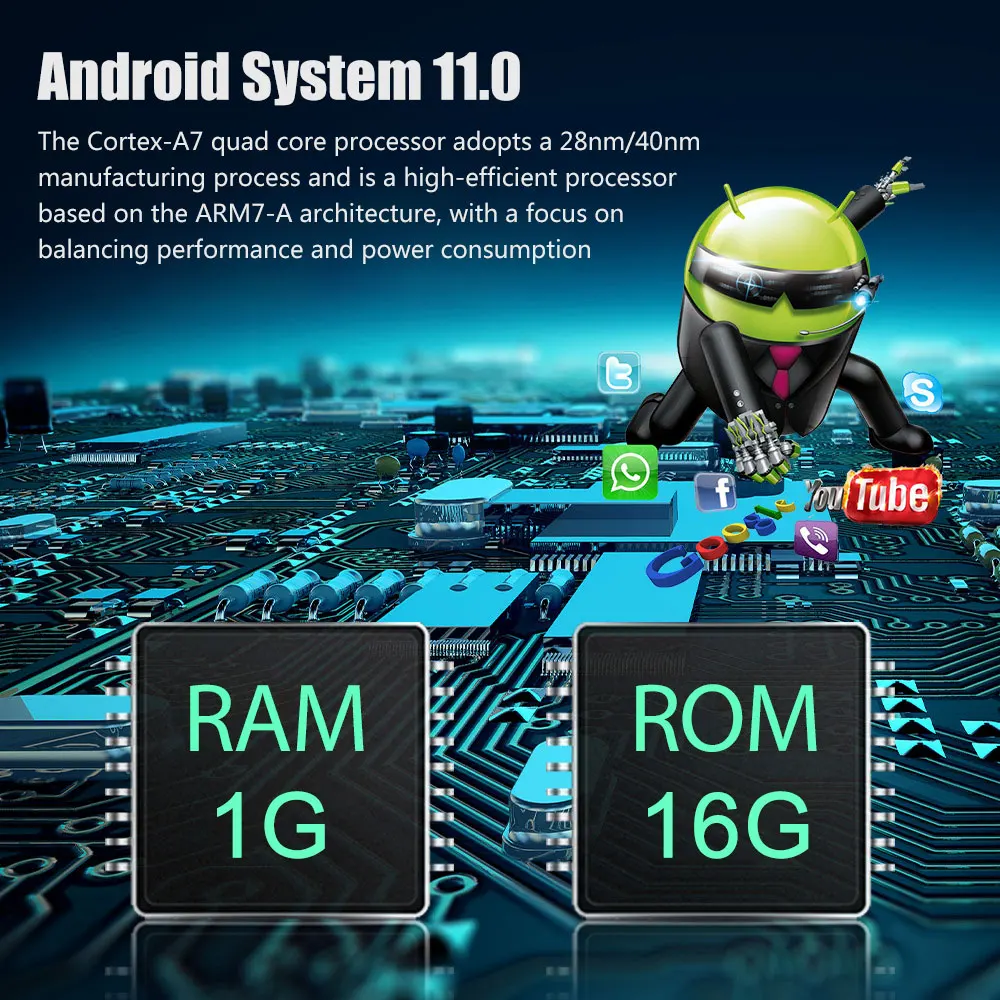 7-дюймовый сенсорный экран MP5 для телефона Android 11 Apple Carplay и автомобильная