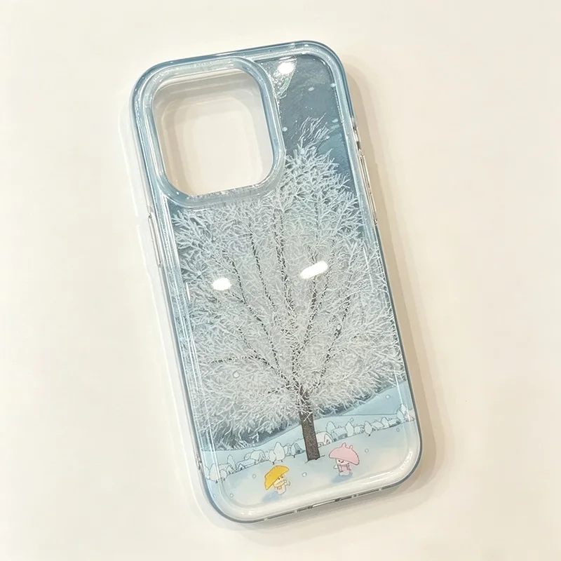 Фото Мягкий чехол Rime Frosted Snow Tree для iPhone 17 16 15 14 13 12 11 Pro Max 7 8 Plus Air Mini 16E ProMax №4