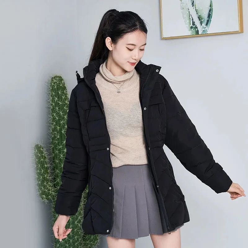 Down Cotton Coat Womens 2022 Autumn Winter New Fashion Casual All-match Padded Jacket Women  Large Size Hooded Warm Parkas